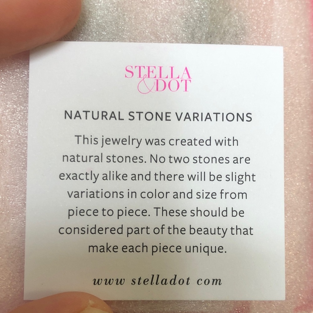 Stella & Dot Iridescent Green and Cream Drop Earrings - Picture 2 of 11